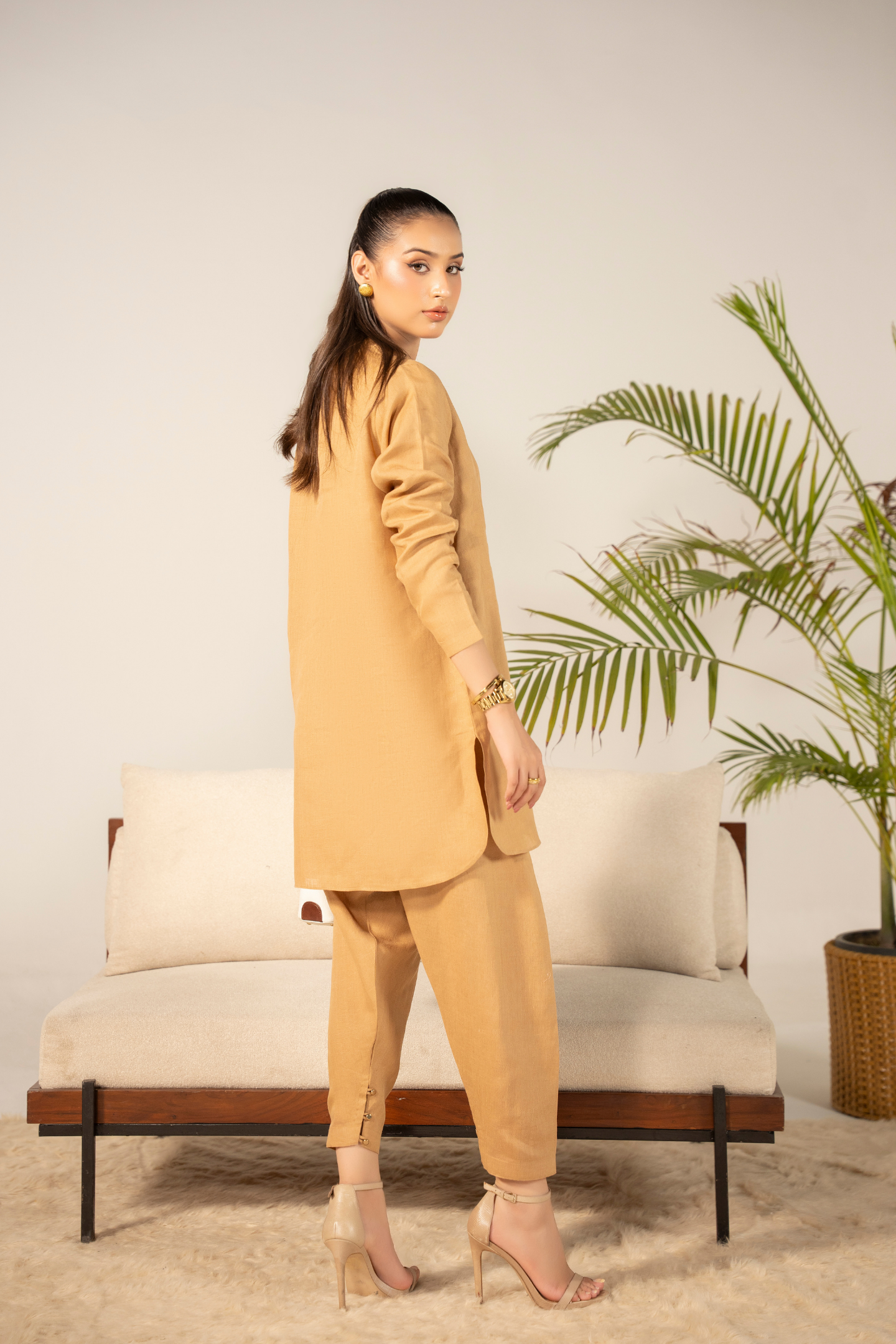 Camel Kurta Shalwar Co-ord