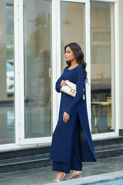 Navy Blue Karandi Coord