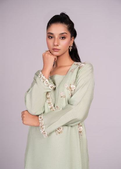 Mint Green Embroidered